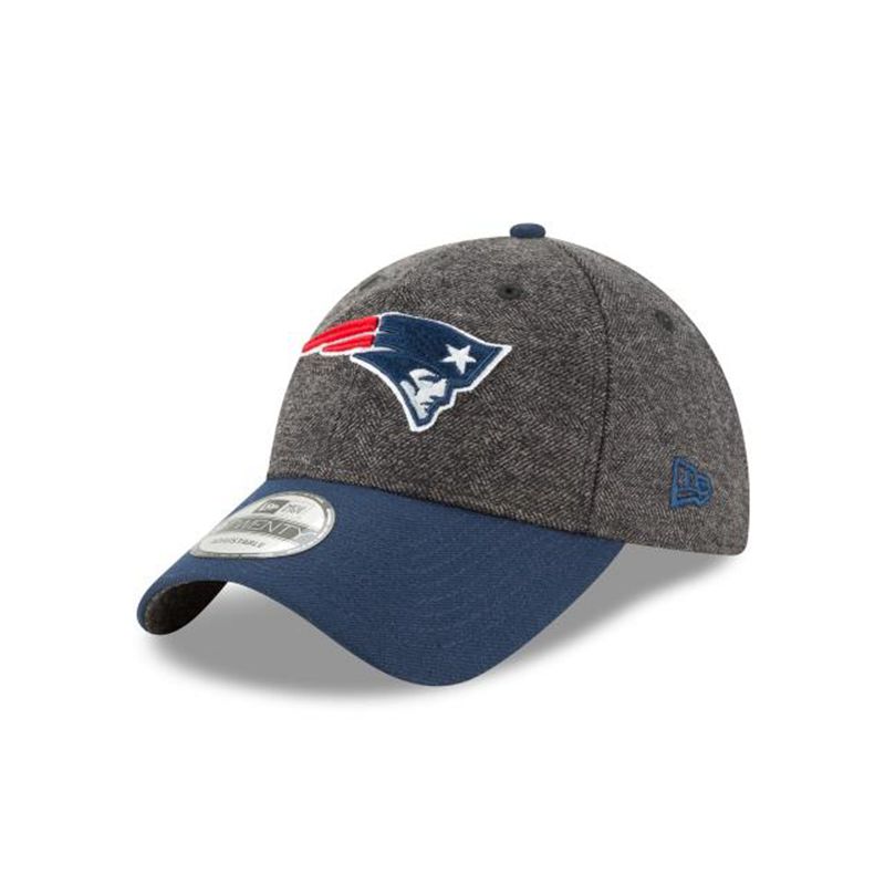 NFL New England Patriots Tweed Turn 9Twenty Adjustable (LCR6336) - Grey New Era Caps